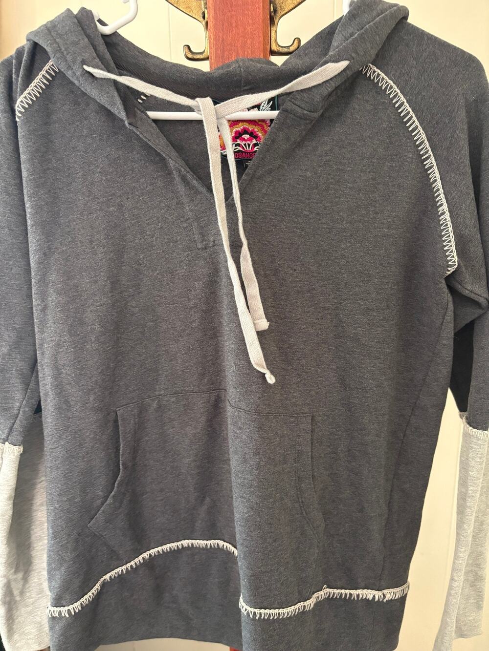 Johnny Was Charcoal Gray Hoodie Sz XS